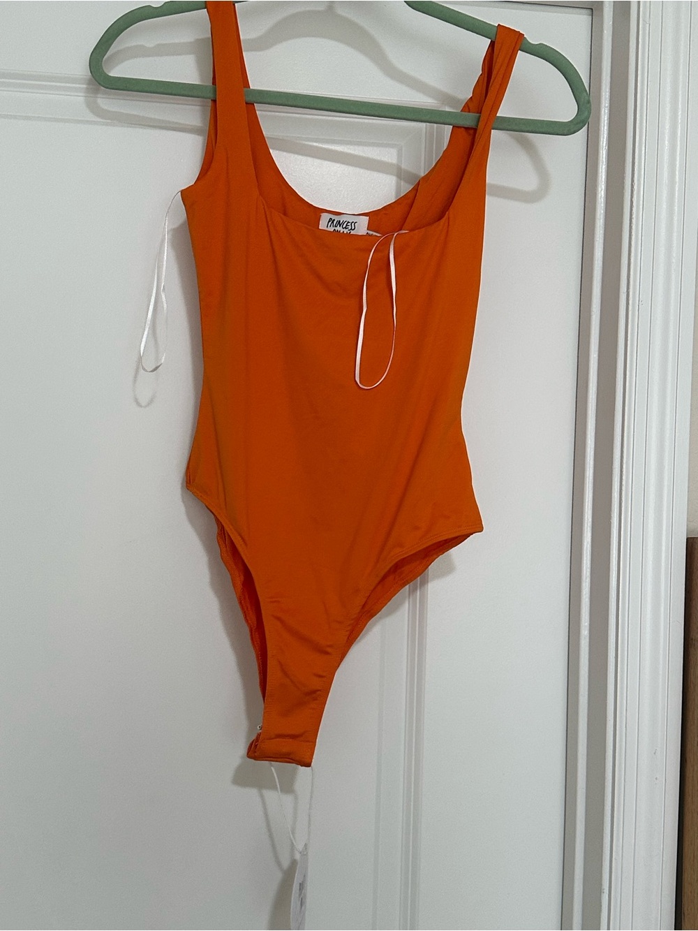 Princess Polly Orange Scoop Neck Bodysuit